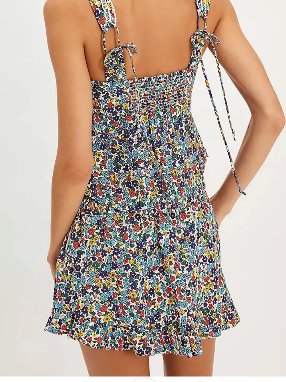 Free People Ellia Printed ruffled tank and short set